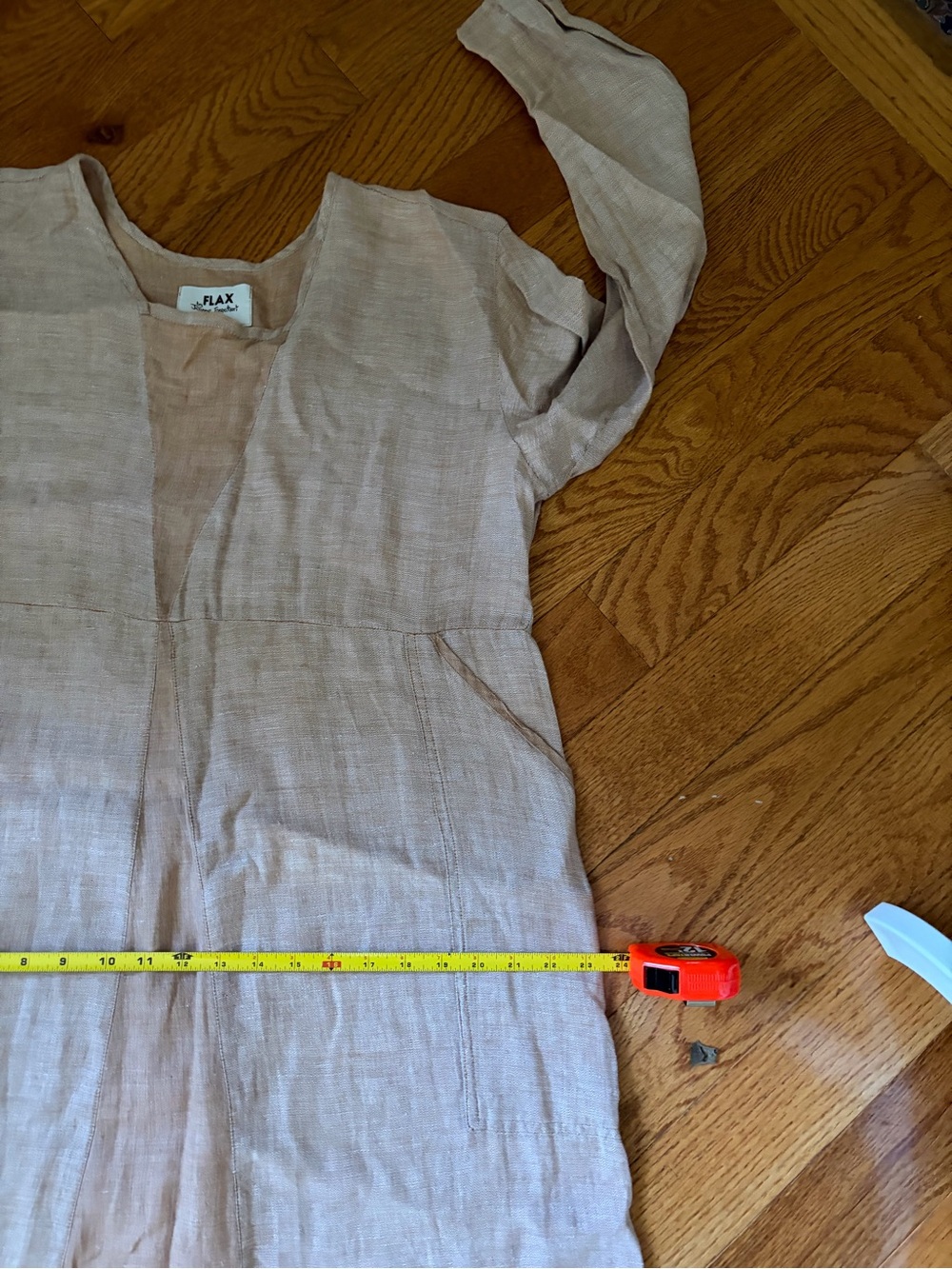 Rare Vintage FLAX Engelhart 100% Linen Farmhouse Jumper Dress M Boho Lagenlook - Picture 10 of 11